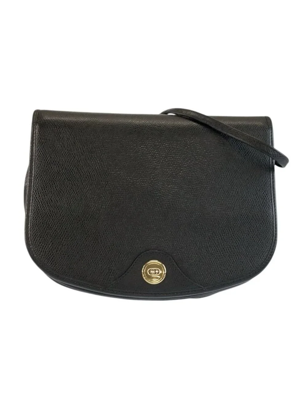 Dior Vintage Black Gold Shoulder Bag Pochette
